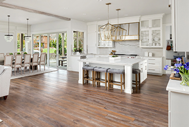 New kitchen with white surfaces and fixtures